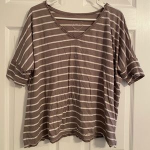3 for $25 grey striped v neck
